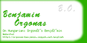 benjamin orgonas business card